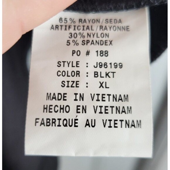 Jaanuu Womens Jersey Knit 3/4 Sleeve Scrub Top Size XL Solid Black - Picture 7 of 8